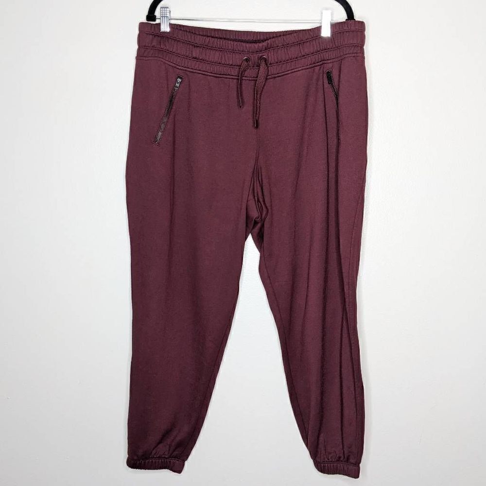 Athleta Recover Bounce Back Jogger Sweatpants Burgundy 1X